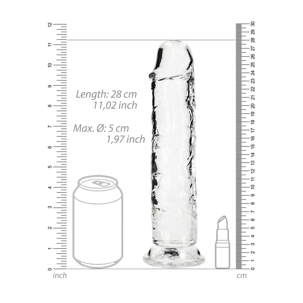 REALROCK 28 cm Straight Dildo - Transparent -  28 cm (10'') Dong Shots Toys Discreet Intimate Essentials.