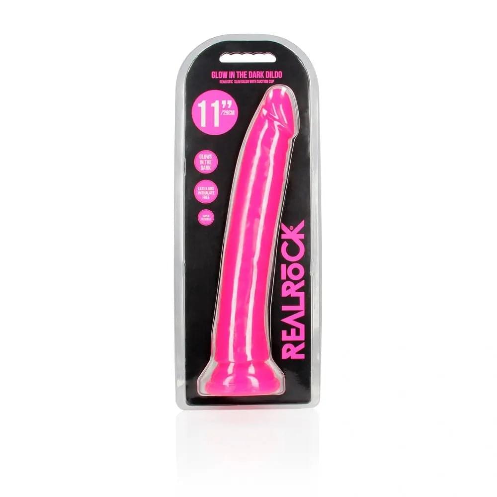 REALROCK 29 cm Slim Glow in the Dark Neon -  - Glow in Dark  29 cm (11'') Dong Shots Toys Discreet Intimate Essentials.