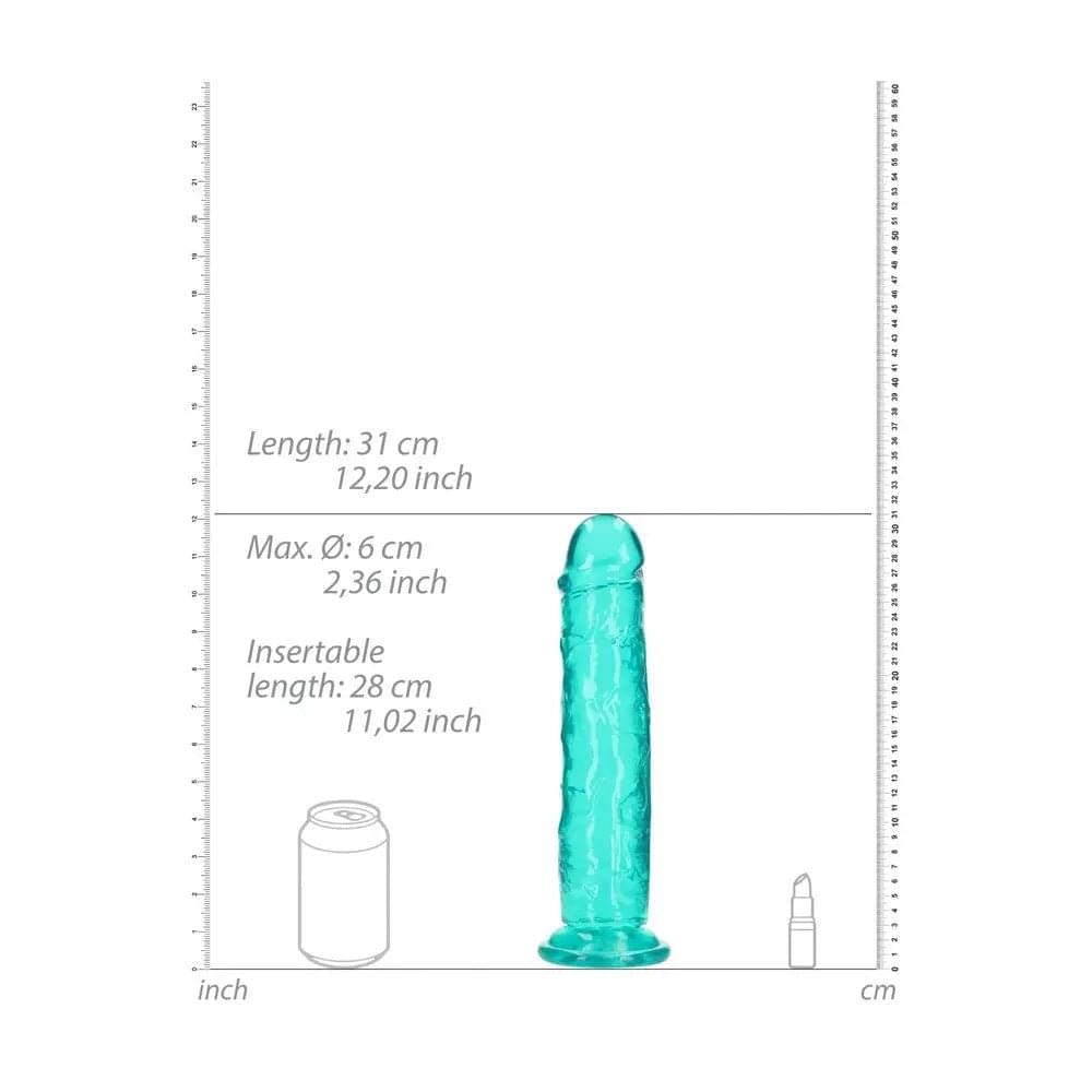 REALROCK 31 cm Straight Dildo - Turquoise - Turquoise 31 cm (11'') Dong Shots Toys Discreet Intimate Essentials.