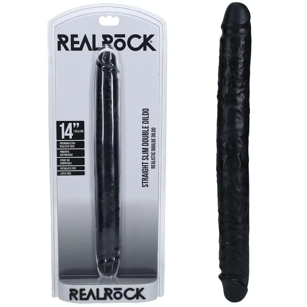 REALROCK 35cm Slim Double Dildo -  -  35 cm (14'') Double Dong Shots Toys Discreet Intimate Essentials.