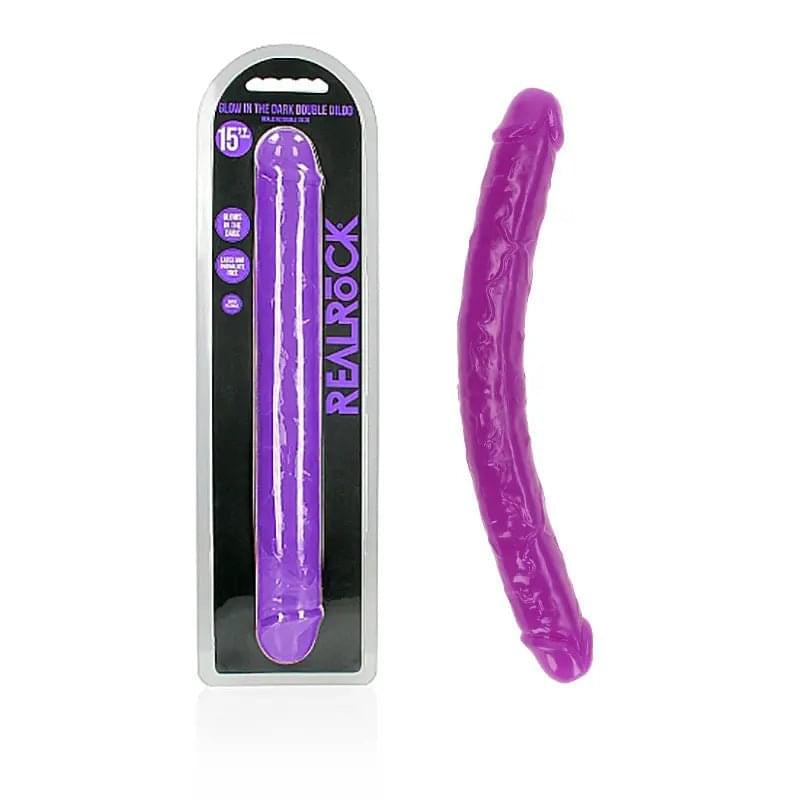 REALROCK 38 cm Double Dong Glow -  -  38 cm (15'') Double Dong Shots Toys Discreet Intimate Essentials.