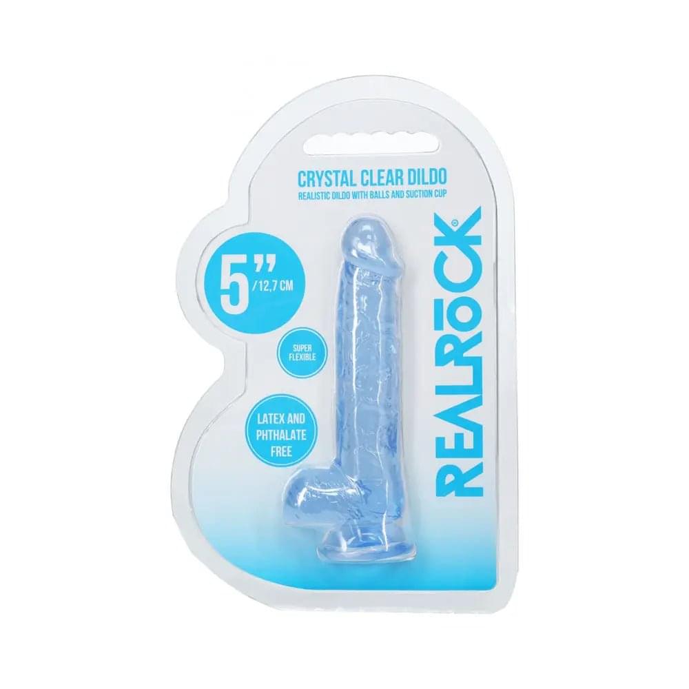 REALROCK 5'' Crystal Clear Dildo with Balls -  - Clear  14.7 cm Dong Shots Toys Discreet Intimate Essentials.