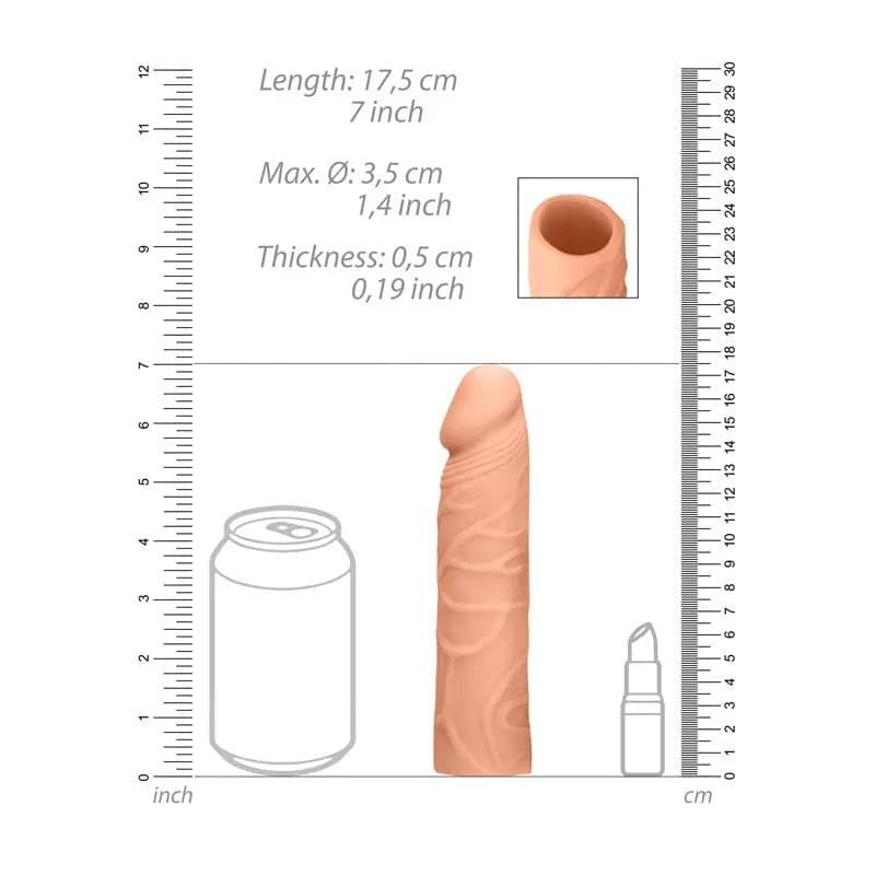 REALROCK 7'' Penis Extender -  17.8 cm Penis Extension Sleeve Shots Toys Discreet Intimate Essentials.