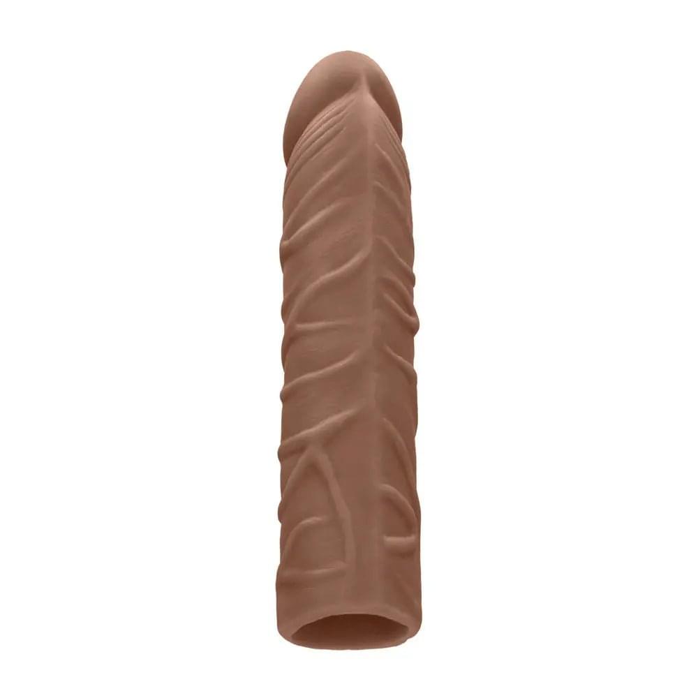 REALROCK 7'' Penis Extender - Tan - Tan 17.8 cm Penis Extension Sleeve Shots Toys Discreet Intimate Essentials.