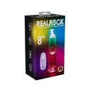 REALROCK 8'' No Balls Wireless Rechargeable LED Vibrating Dong - Clear with LED 22 cm USB Rechargeable Vibrating Dong with Remote Shots Toys Discreet Intimate Essentials.