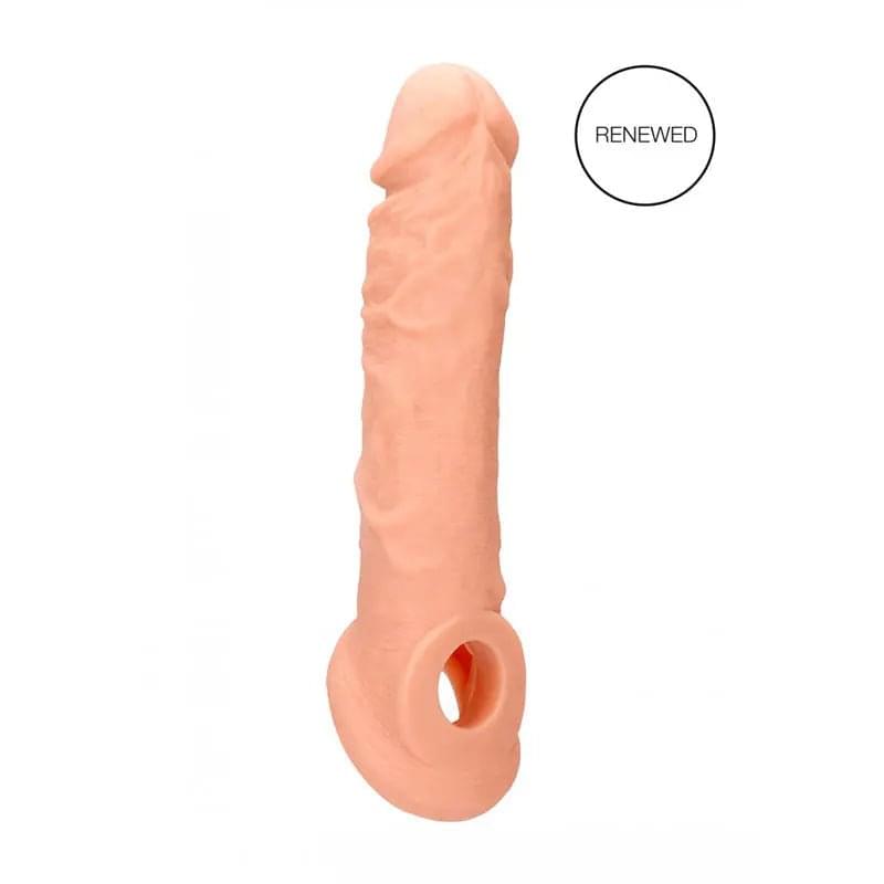REALROCK 8'' Realistic Penis Extender with Rings -  20.3 cm Penis Extension Sleeve Shots Toys Discreet Intimate Essentials.