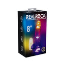 REALROCK 8'' with Balls Wireless Rechargeable LED Vibrating Dong - Clear with LED 22.5 cm USB Rechargeable Vibrating Dong with Remote Shots Toys Discreet Intimate Essentials.