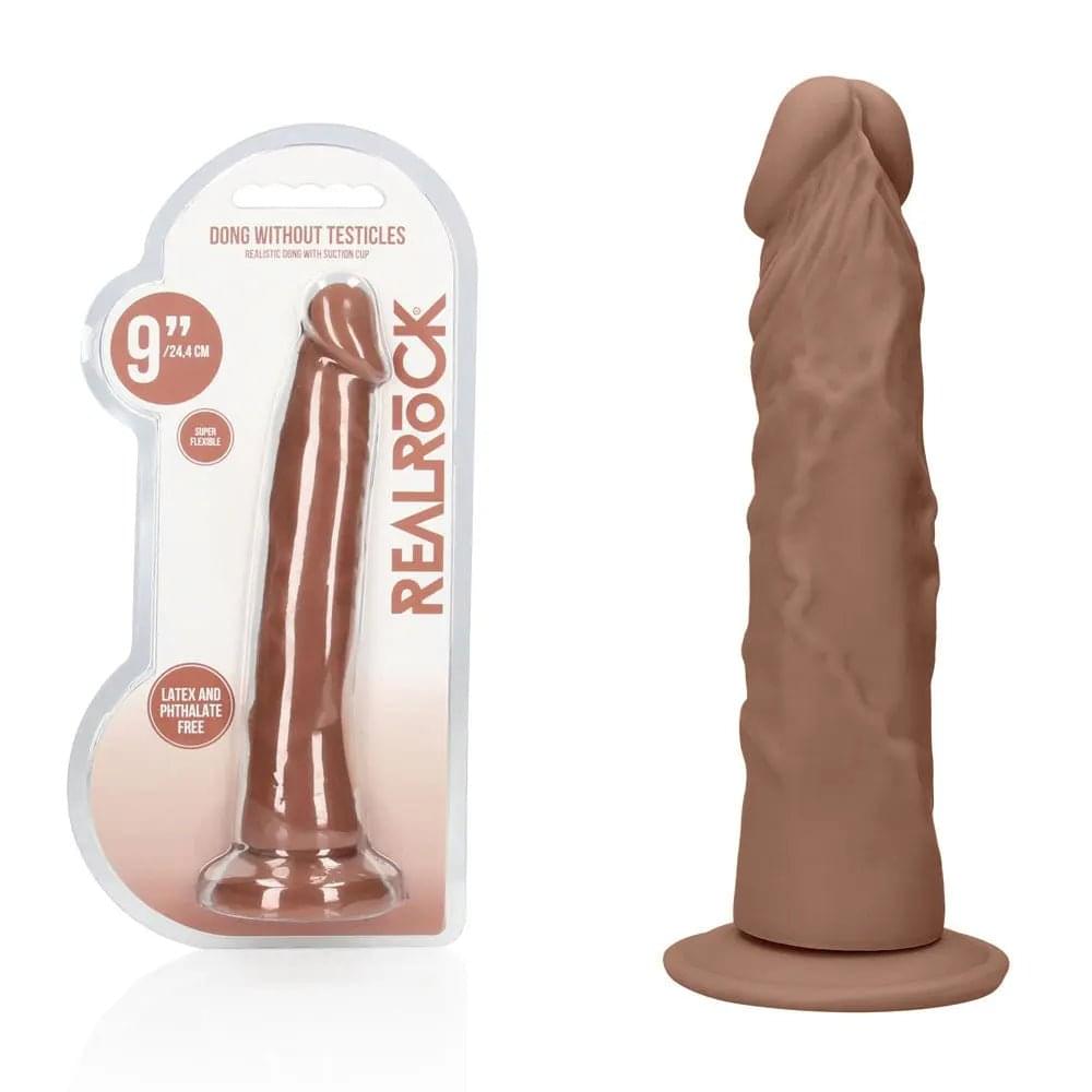 REALROCK 9'' Realistic Dildo - Tan - Tan 22.9 cm Dong Shots Toys Discreet Intimate Essentials.