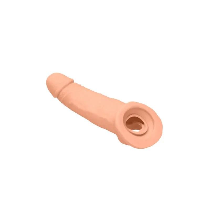 REALROCK 9'' Realistic Penis Extender with Rings -  22.9 cm Penis Extension Sleeve Shots Toys Discreet Intimate Essentials.