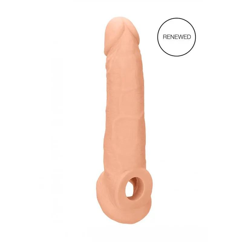 REALROCK 9'' Realistic Penis Extender with Rings -  22.9 cm Penis Extension Sleeve Shots Toys Discreet Intimate Essentials.