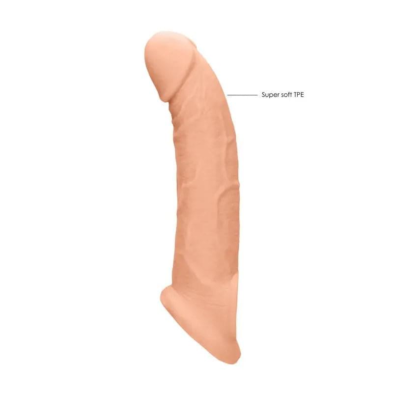 REALROCK 9'' Realistic Penis Extender with Rings -  22.9 cm Penis Extension Sleeve Shots Toys Discreet Intimate Essentials.