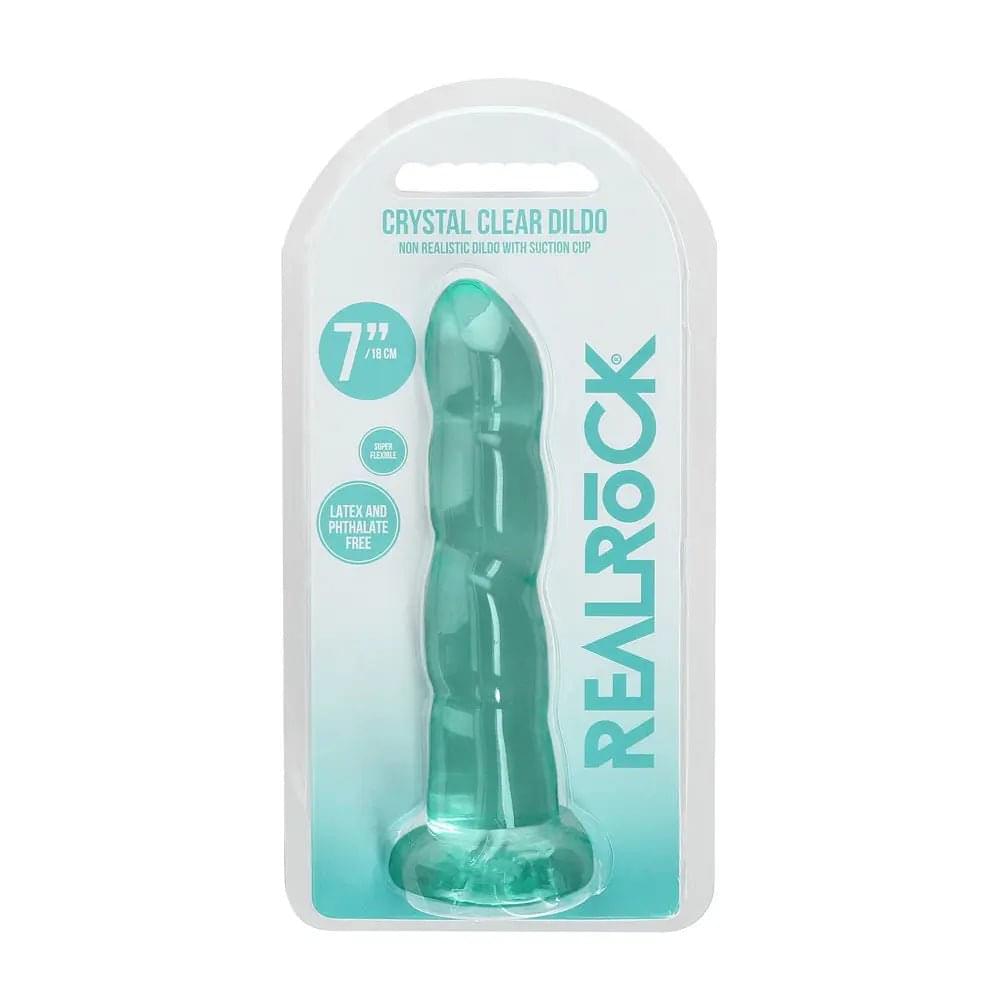 REALROCK Dildo With Suction - 17 cm - Turquoise - Turquoise 17 cm Dildo Shots Toys Discreet Intimate Essentials.