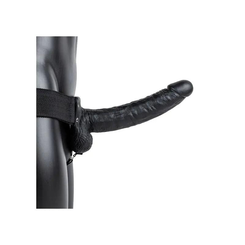 REALROCK Hollow Strapon with Balls - 23 cm  -  23 cm Hollow Strap-On Shots Toys Discreet Intimate Essentials.