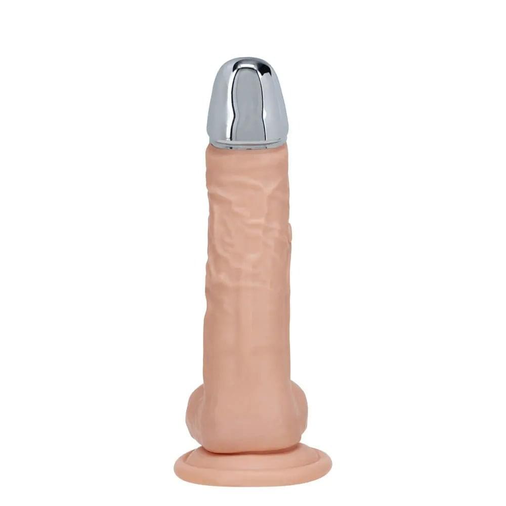 REALROCK Metal Head 7'' Rechargeable Dildo -  -  19 cm USB Rechargeable Vibrating Dildo with Metal Head and Wireless Remote Shots Toys Discreet Intimate Essentials.