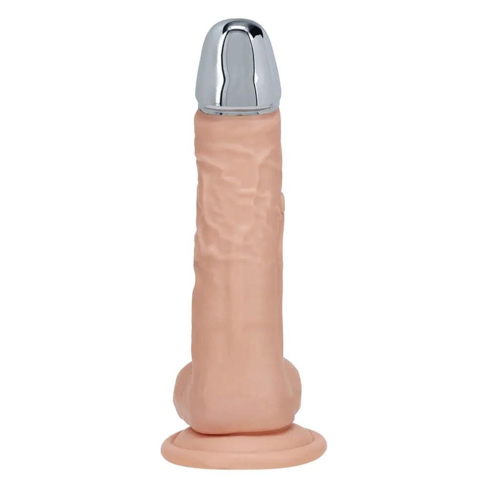 REALROCK Metal Head 8'' Rechargeable Dildo -  -  22 cm USB Rechargeable Vibrating Dildo with Metal Head and Wireless Remote Shots Toys Discreet Intimate Essentials.