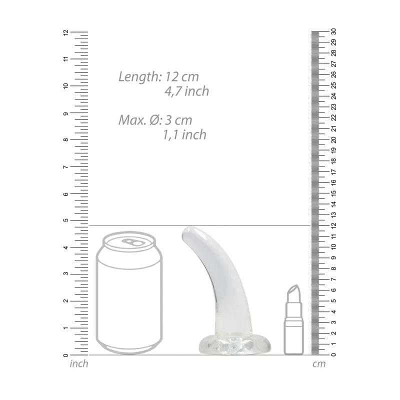 REALROCK Non Realistic Dildo With Suction Cup - 11.5 cm -  11.5 cm Curved Pegging Dong Shots Toys Discreet Intimate Essentials.