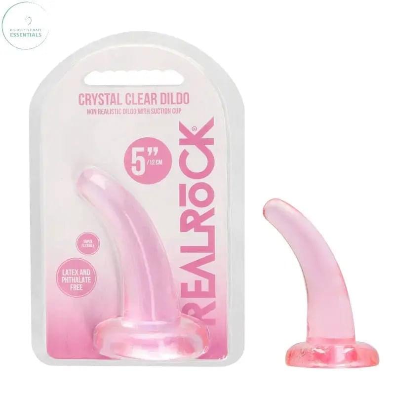 REALROCK Non Realistic Dildo With Suction Cup - 11.5 cm -  11.5 cm Curved Pegging Dong Shots Toys Discreet Intimate Essentials.