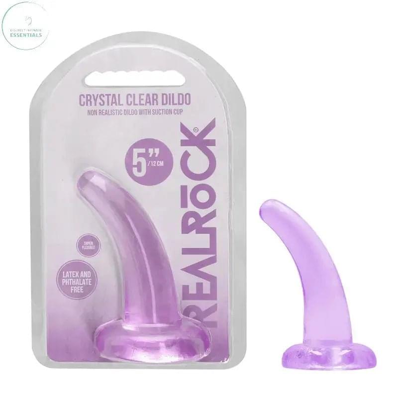 REALROCK Non Realistic Dildo With Suction Cup - 11.5 cm -  11.5 cm Curved Pegging Dong Shots Toys Discreet Intimate Essentials.