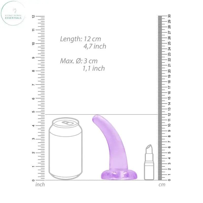 REALROCK Non Realistic Dildo With Suction Cup - 11.5 cm -  11.5 cm Curved Pegging Dong Shots Toys Discreet Intimate Essentials.