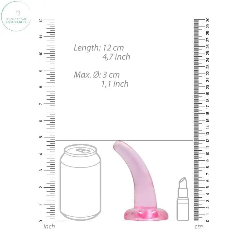 REALROCK Non Realistic Dildo With Suction Cup - 11.5 cm -  11.5 cm Curved Pegging Dong Shots Toys Discreet Intimate Essentials.