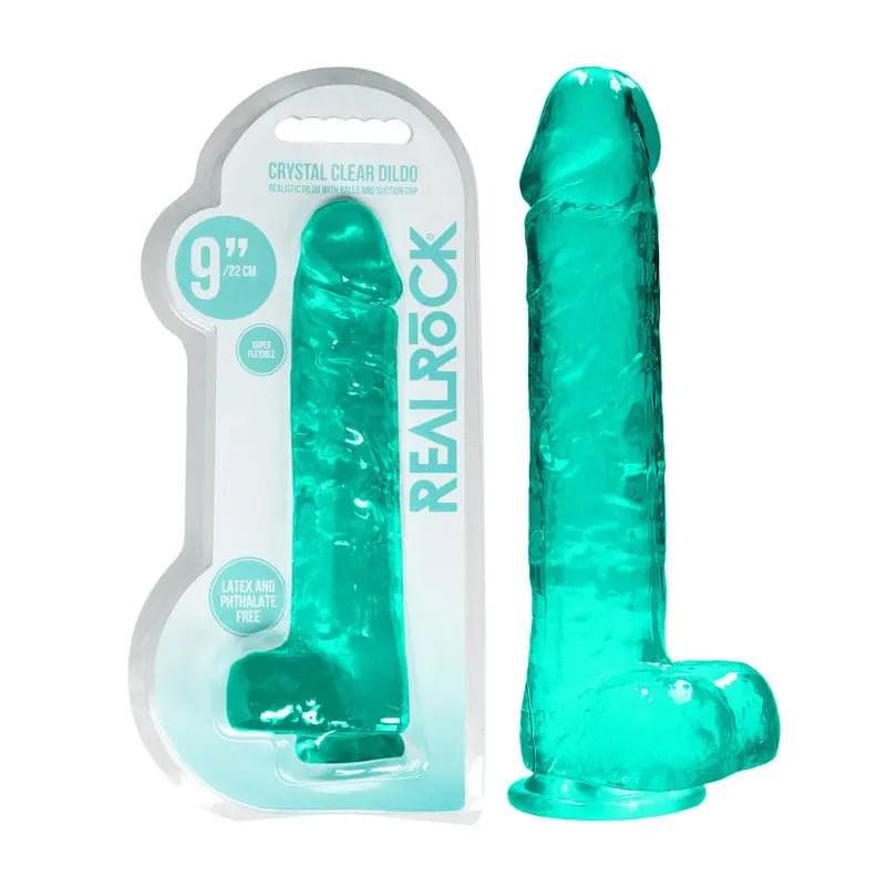REALROCK Realistic Dildo With Balls 9IN - Shots Toys Discreet Intimate Essentials.
