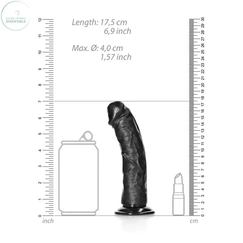 REALROCK Realistic Regular Curved Dildo with Suction Cup - 15.5 cm -  15.5 cm (6'') Dong Shots Toys Discreet Intimate Essentials.