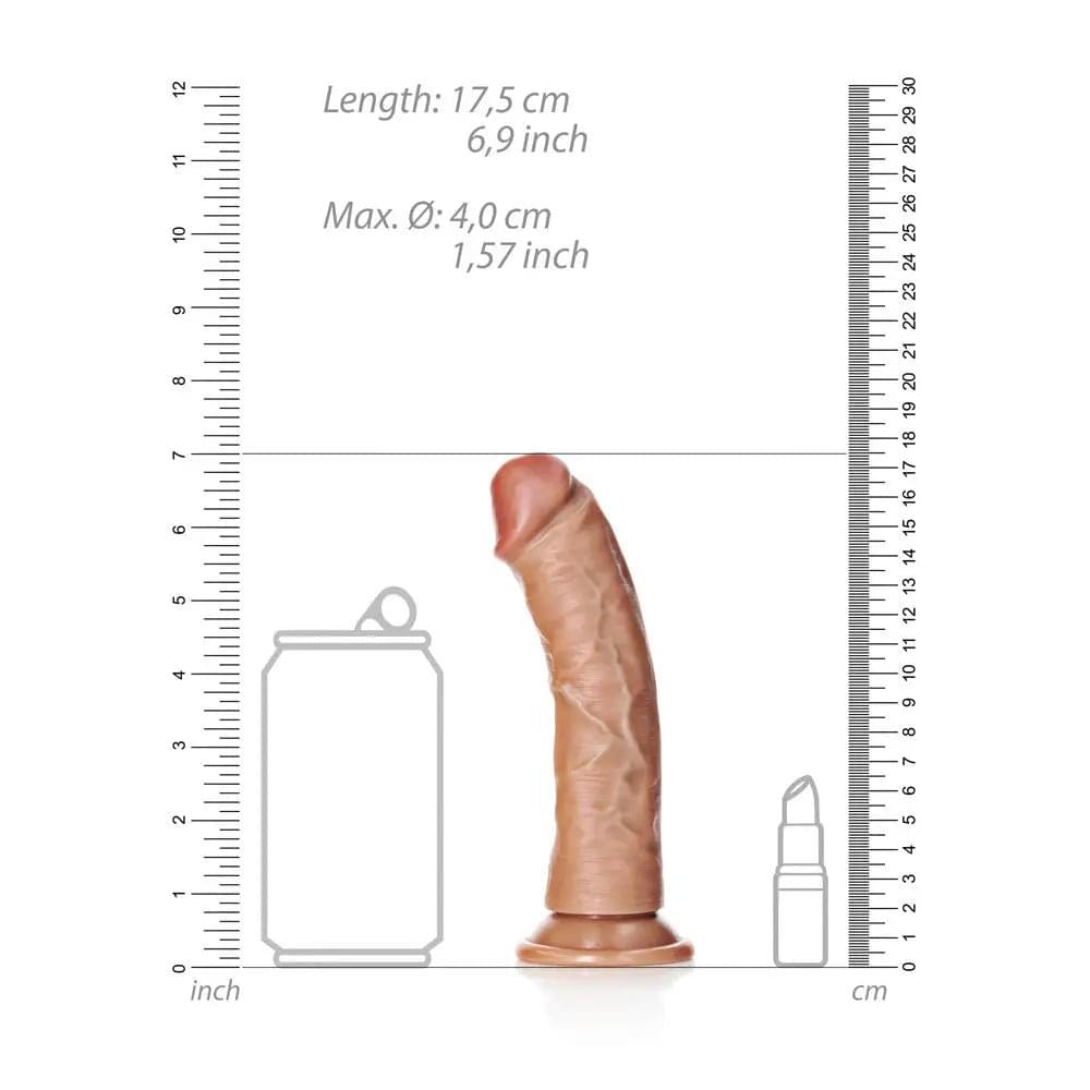 REALROCK Realistic Regular Curved Dildo with Suction Cup - 15.5 cm - Tan 15.5 cm (6'') Dong Shots Toys Discreet Intimate Essentials.
