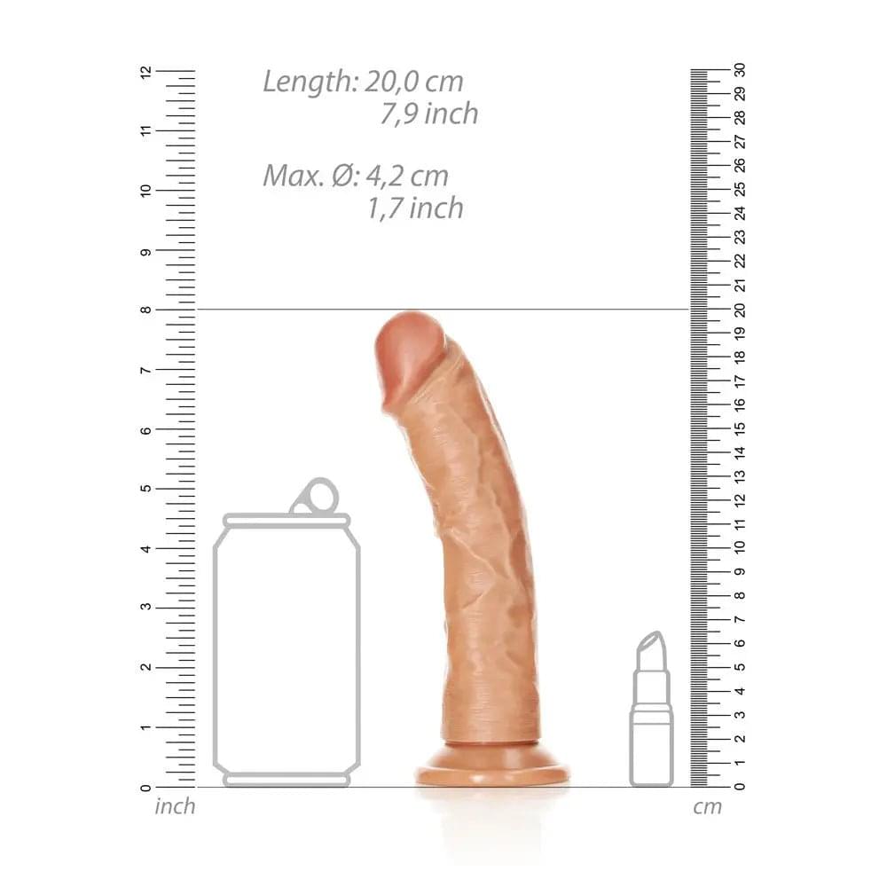 REALROCK Realistic Regular Curved Dildo with Suction Cup - 18 cm - Tan 18 cm (7'') Dong Shots Toys Discreet Intimate Essentials.