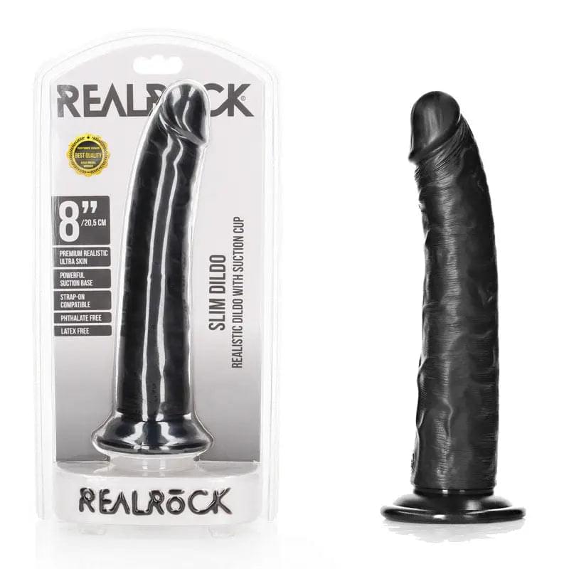 REALROCK Realistic Slim Dildo with Suction Cup - 20.5cm -  20.5 cm (8'') Dong Shots Toys Discreet Intimate Essentials.