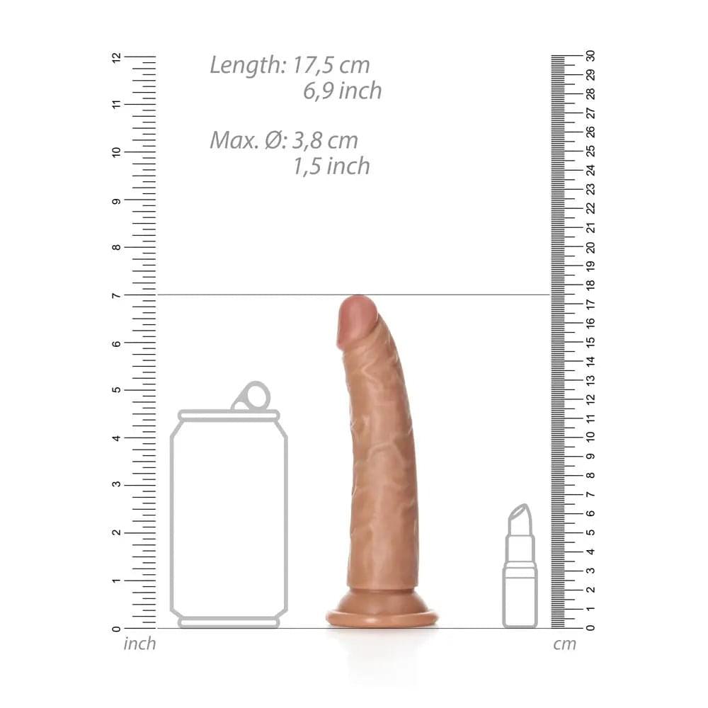 REALROCK Realistic Slim Dildo without Balls - 15.5 cm - Tan 15.5 cm (6'') Dong Shots Toys Discreet Intimate Essentials.