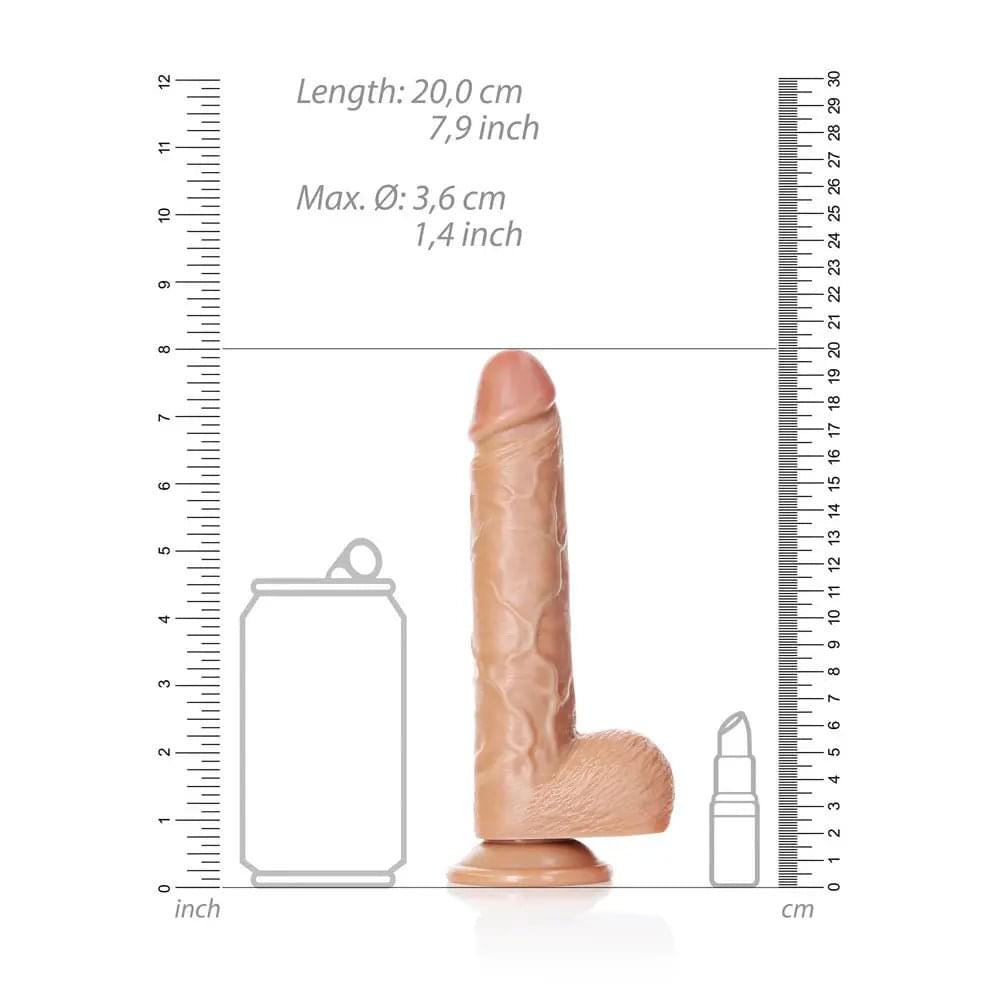 REALROCK Straight Realistic Dildo with Balls - 18 cm - Tan 18 cm (7'') Dong Shots Toys Discreet Intimate Essentials.