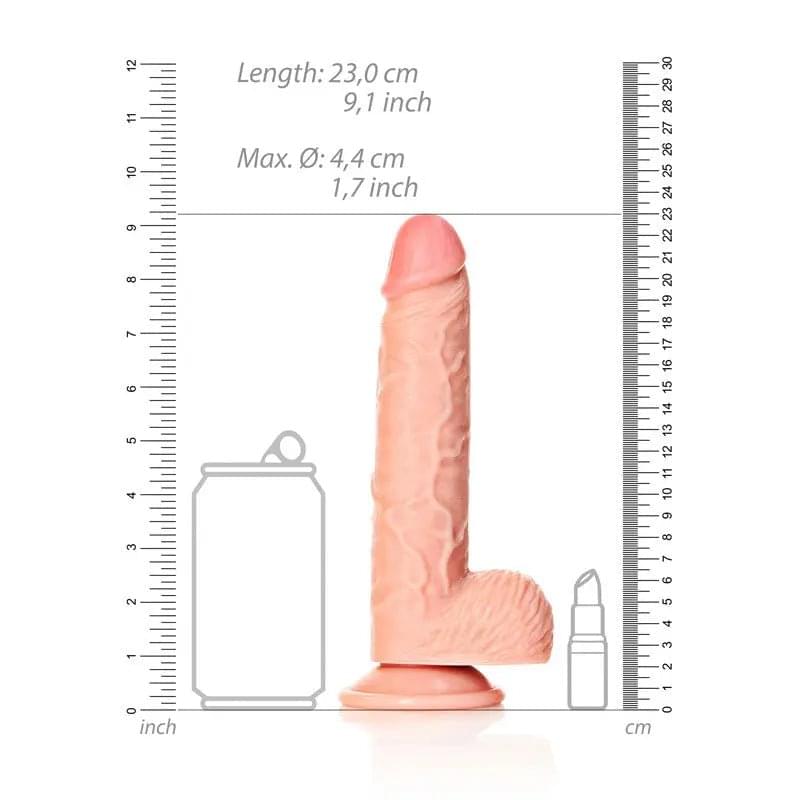 REALROCK Straight Realistic Dildo with Balls - 20.5 cm -  20.5 cm (8'') Dong Shots Toys Discreet Intimate Essentials.