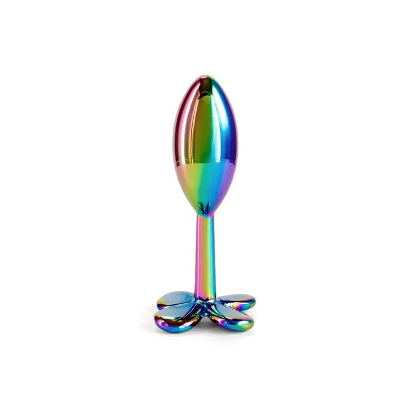 Rear Assets Clover - Multicolour - Multicoloured 9.2 cm Metallic Butt Plug NS Novelties Discreet Intimate Essentials.