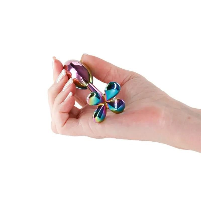 Rear Assets Clover - Multicolour - Multicoloured 9.2 cm Metallic Butt Plug NS Novelties Discreet Intimate Essentials.
