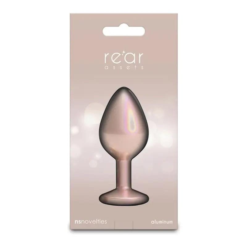 Rear Assets Iridescent - Medium - Champagne - Iridescent Champagne 8.2 cm Medium Butt Plug NS Novelties Discreet Intimate Essentials.