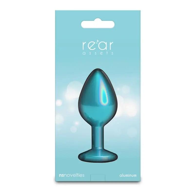 Rear Assets Iridescent - Medium - Teal - Iridescent Teal 8.2 cm Medium Butt Plug NS Novelties Discreet Intimate Essentials.