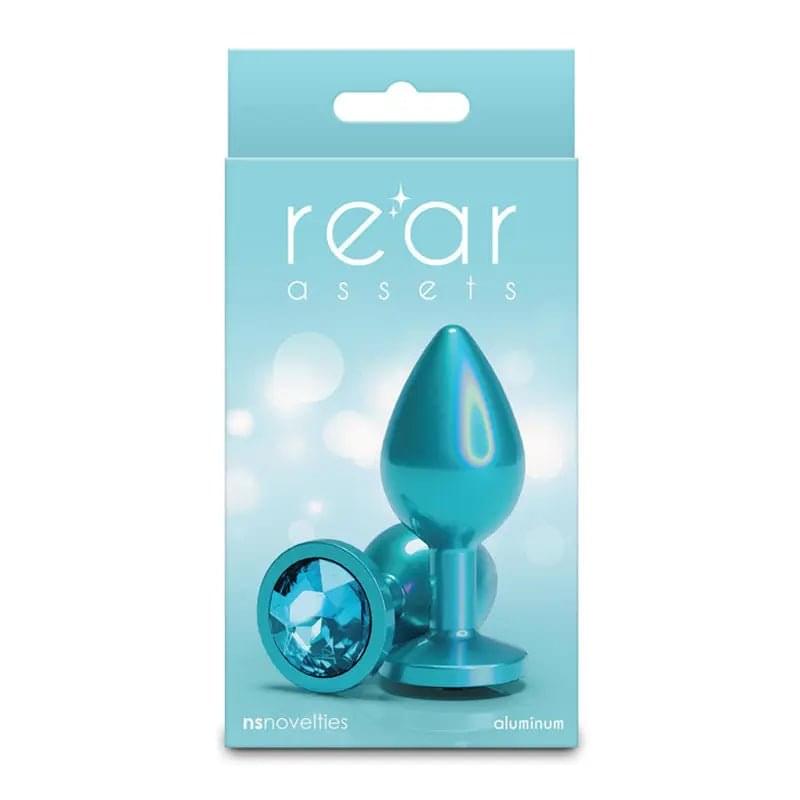 Rear Assets Iridescent - Medium - Teal - Iridescent Teal 8.2 cm Medium Butt Plug NS Novelties Discreet Intimate Essentials.