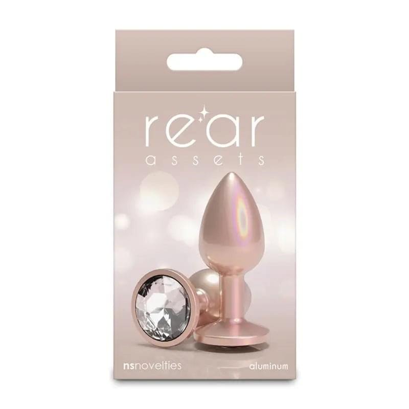 Rear Assets Iridescent - Small - Champagne - Iridescent Champagne 7.1 cm Small Butt Plug NS Novelties Discreet Intimate Essentials.
