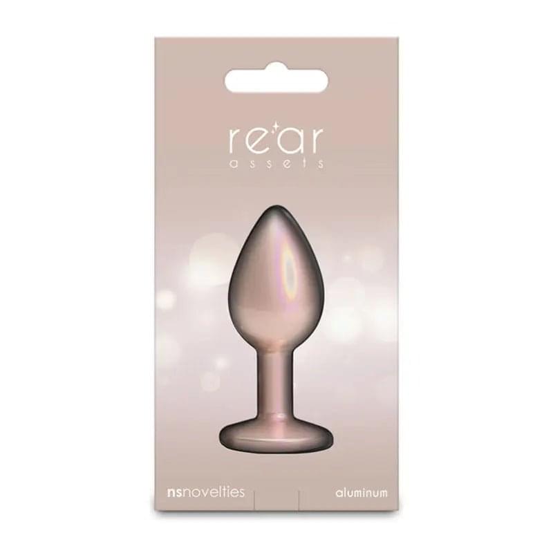 Rear Assets Iridescent - Small - Champagne - Iridescent Champagne 7.1 cm Small Butt Plug NS Novelties Discreet Intimate Essentials.