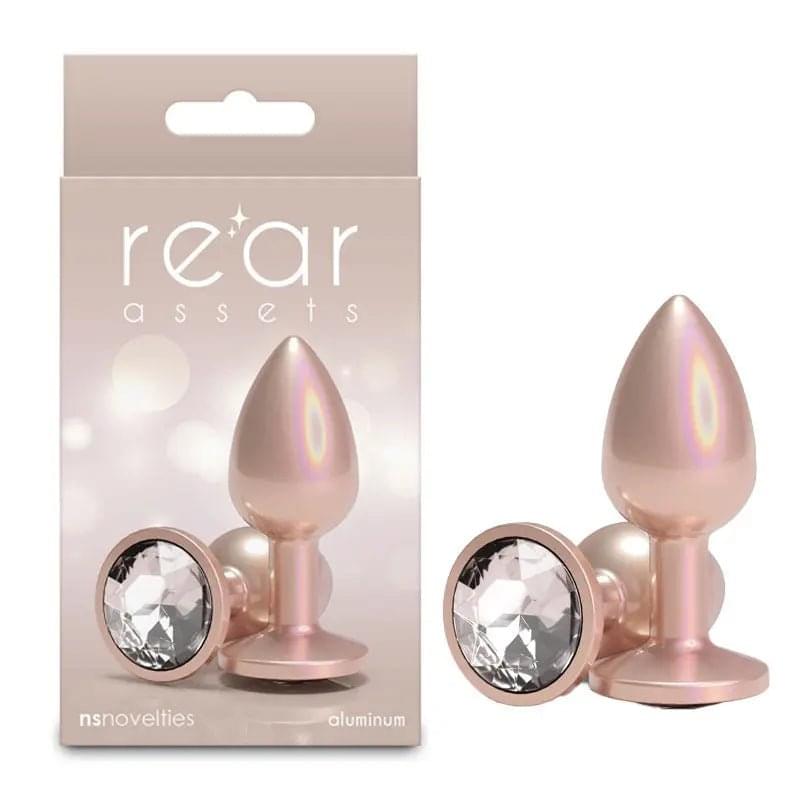 Rear Assets Iridescent - Small - Champagne - Iridescent Champagne 7.1 cm Small Butt Plug NS Novelties Discreet Intimate Essentials.