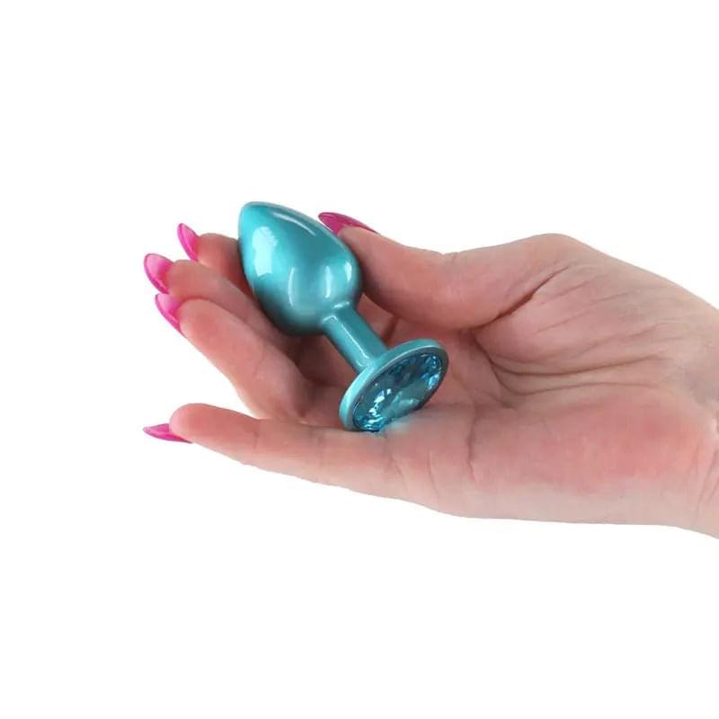 Rear Assets Iridescent - Small - Teal - Iridescent Teal 7.1 cm Small Butt Plug NS Novelties Discreet Intimate Essentials.