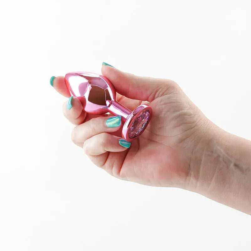 Shop affordable quality Rear Assets - Medium - 8.2 cm Medium Metal Butt Plug with Round Gem Base - Discreet Intimate Essentials - ANAL TOYS - NS Novelties