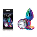 Rear Assets Multi  Small - Multi  Small Metal Butt Plug with Clear Gem Base NS Novelties Discreet Intimate Essentials.