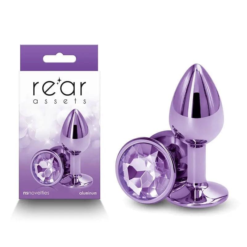Rear Assets - Small -  -  7.1 cm Small Metal Butt Plug with  Round Gem Base NS Novelties Discreet Intimate Essentials.