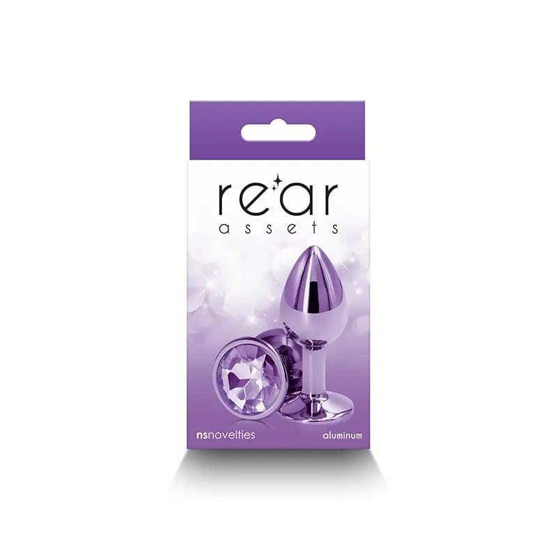 Rear Assets - Small -  -  7.1 cm Small Metal Butt Plug with  Round Gem Base NS Novelties Discreet Intimate Essentials.