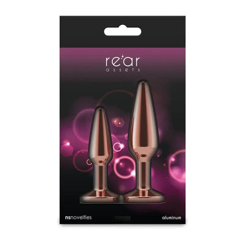 Rear Assets Tapered Trainer Kit -  -  Metal Butt Plugs - Set of 2 Sizes NS Novelties Discreet Intimate Essentials.