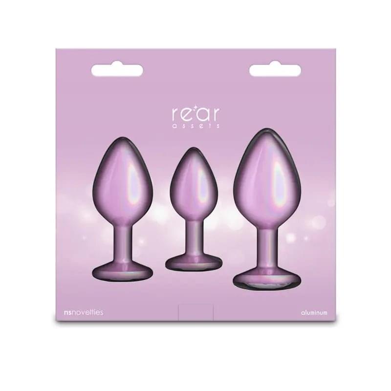 Rear Assets Trainer Kit - Iridescent  - Iridescent  Metallic Butt Plugs - Set of 3 Sizes NS Novelties Discreet Intimate Essentials.