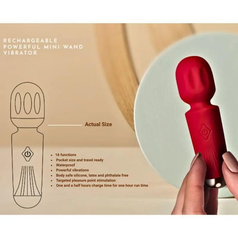 Rechargeable 16 Mode Silicone Mini Wand Violet Dream Rocks Off Discreet Intimate Essentials.