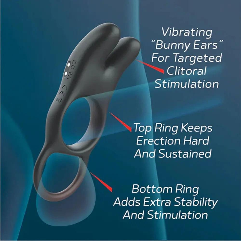Red Dot Rings - V1 -  USB Rechargeable Vibrating Cock Ring with Remote Icon Brands Discreet Intimate Essentials.