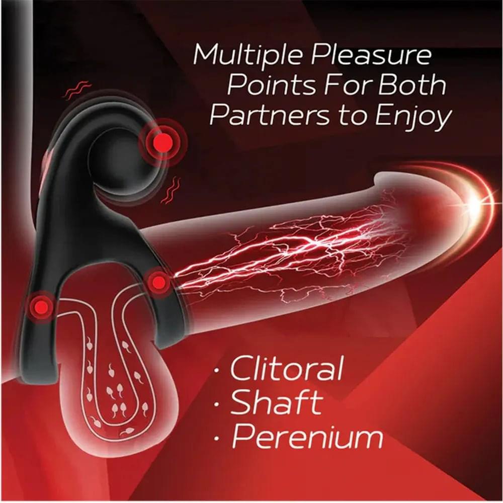 Red Dot Rings - V2 -  USB Rechargeable Vibrating Cock & Ball Ring with Remote Icon Brands Discreet Intimate Essentials.